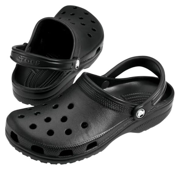 Crocs Unisex Classic Black Clogs - Picture 1 of 6